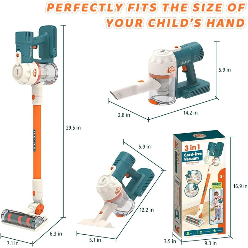 Play House Toy Vacuum Cleaner Set Vacuum Cleaner Light Realistic Sounds Cordless Toddler Cleaning Set Suction Toys Kids vacuum cleaner toy,cleaning toys,children pretend play toys