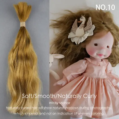 witdiy/23-26cm/mohair doll hair/organic hair/mohair hair bundles/Schengen hair/reborn doll wig/Blythe hair/mohair wig - Image 17