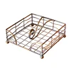 Rustic Metal Golden Flat Napkin Holder with Weighted Arm for Table, for Kitchen, Countertop, Dining Room 3