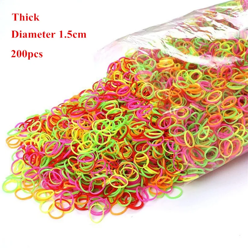 thumbnail image 1 of 200/1000 unidades de bandas elásticas para el cabello para niñas, accesorios para el cabello para bebés, 1 cm, mini bandas de goma desechables de TPU para el cabello, 1 of 5