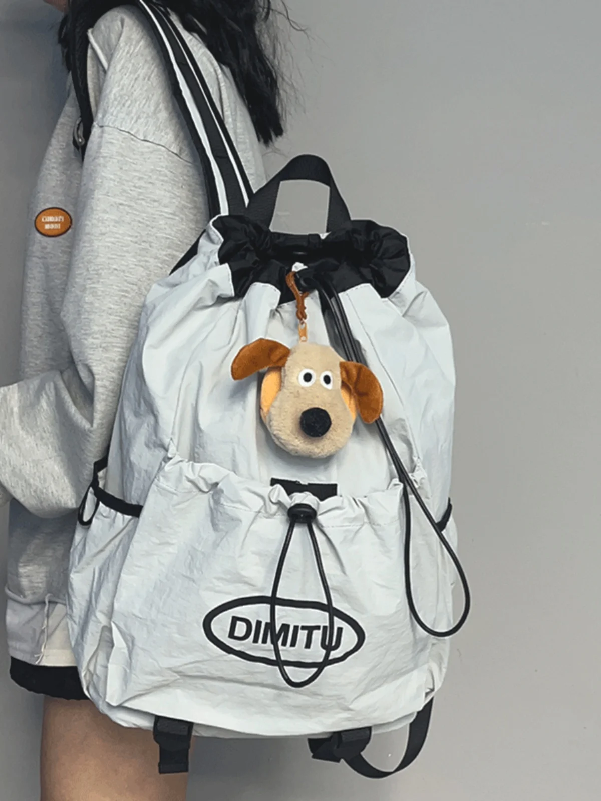 Outdoor Travel Sports Bag Lightweight Dstring Bapa ex Large Capaci Hiking Bag Student Bookbag Women's Sle