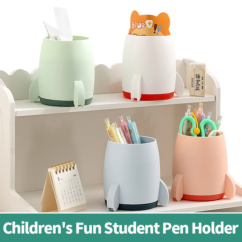 

Pen Container Creative Rocket Pen Holder Pencil Case Box Desk Organizer Makeup Brush Storage Stationery Office School Supplies