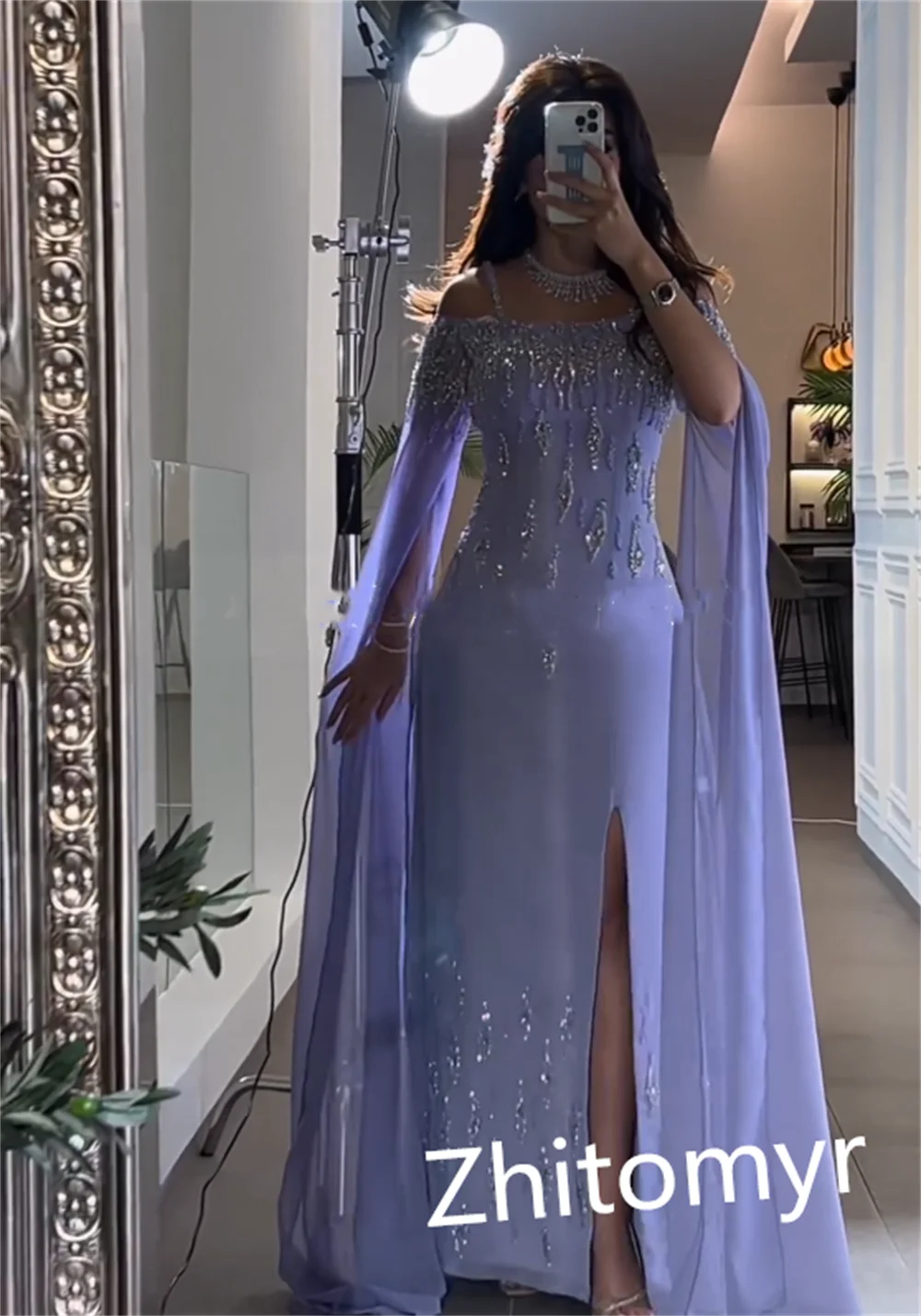 Evening Ball Dress Saudi Arabia Chiffon Beading Draped Pleat Evening A-line Off-the-shoulder Bespoke Occasion Gown Long Dresses