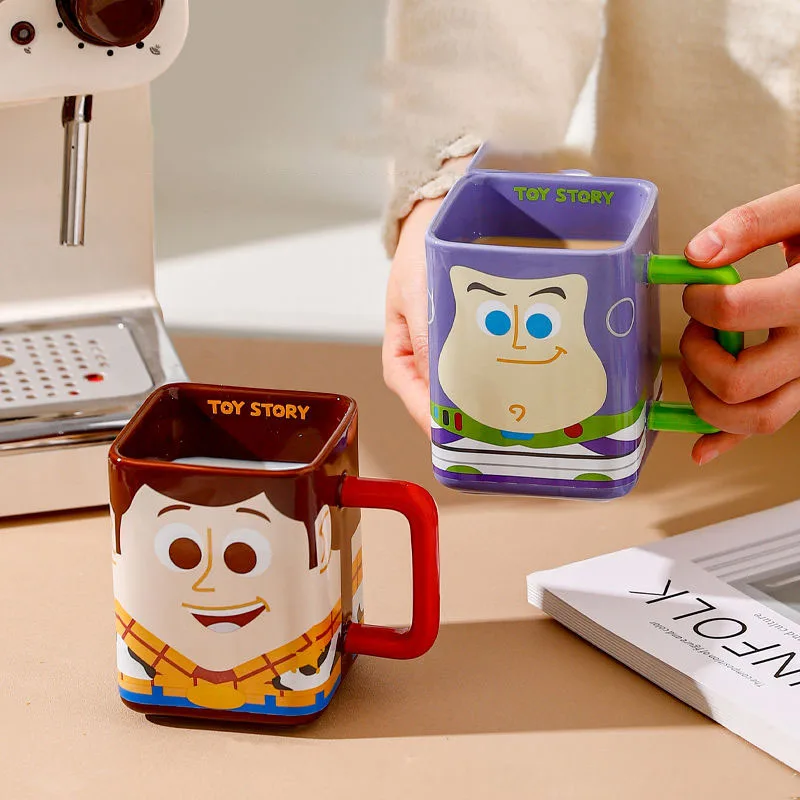 

Новинка, керамическая кружка Kawaii с аниме диснеевским Баззом лайтайером, милая мультяшная Бытовая необычная детская чашка для кофе и воды, игрушки для детей