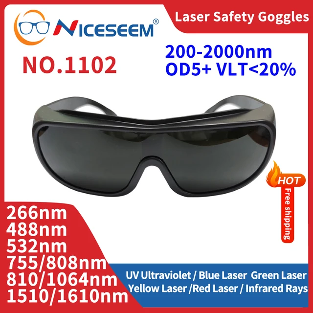 레이저 제모 안경 용접 고글, 측면 보호, 모든 파장 보호대 안경, Ipi Ir Ipl Fpv X 레이 1064, 532nm