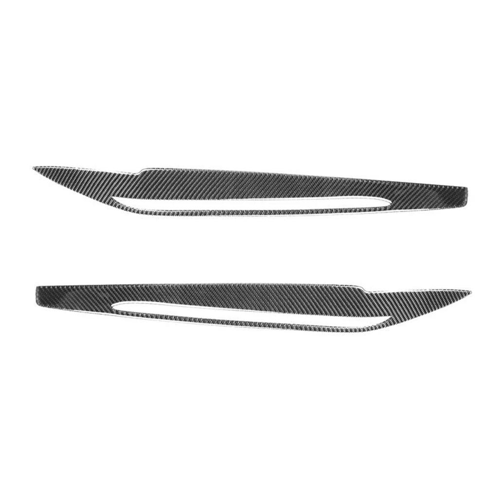 

2pcs Real Carbon Fiber Car Headlight Eyelid Eyebrow Cover Trim For BMW F15 2014-2018 Headlamp Eye Lid Covers Accessories