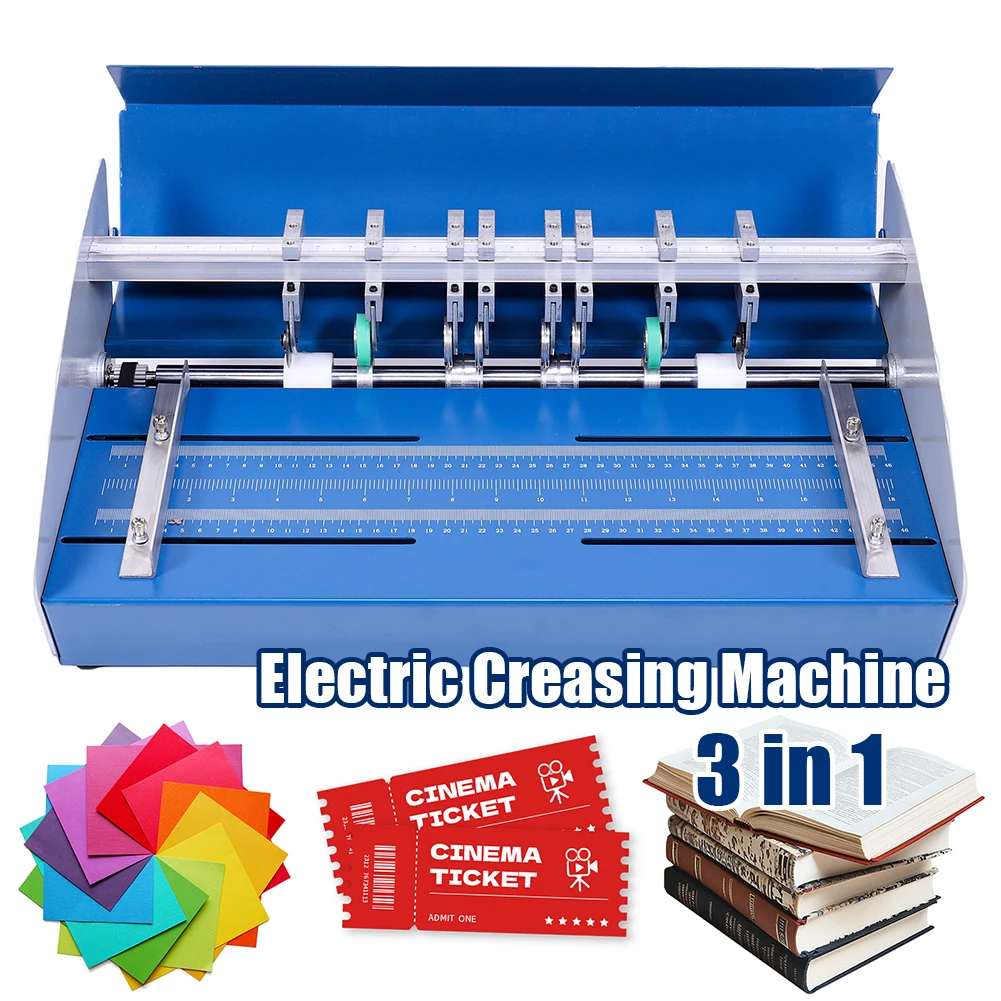 Floder And Ruler 3-in-1 Electric Creasing Machine with Scale Ruler Paper Folder Machine ...