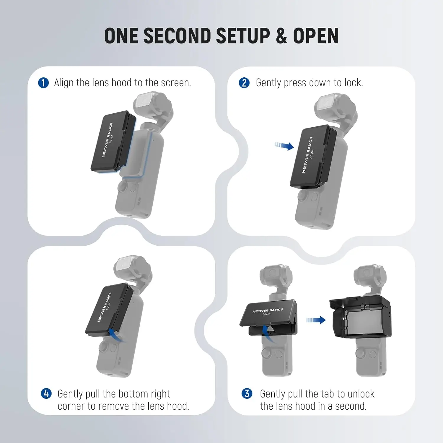 NEEWER Screen Sun Hood For OSMO Pocket 3,Screen Hood Cover,Foldable Gimbal Scre