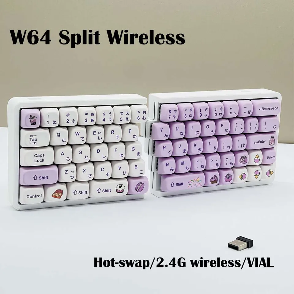 分割キーボード　メカニカル 分割式メカニカルキーボード - 2.4Gワイヤレス カスタム