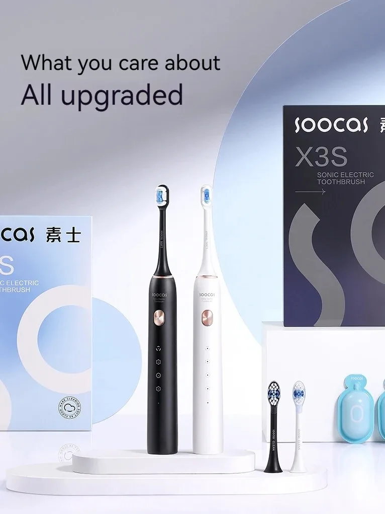 SOOCAS X3S Adult Sonic Electric Smart Toothbrush IPX8 Waterproof 180 Days Battery Life Ultrasonic Soft Cloud Toothbrush Heads 4
