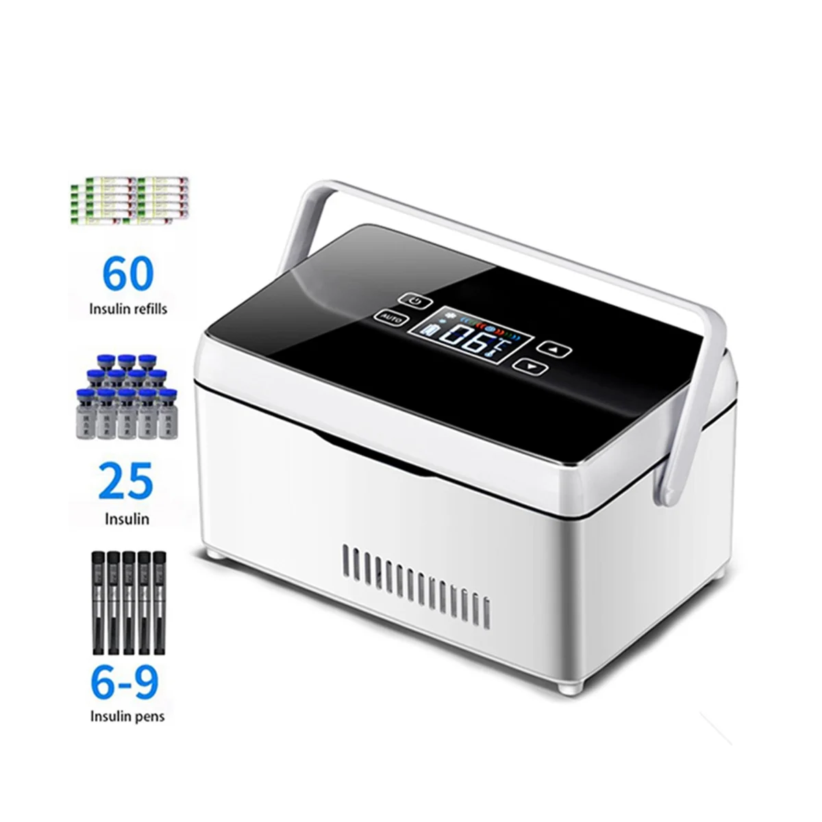 

Insulin Cooler Case USB Mini Refrigerator Portable Insulin Cooler Box Car Cool Box with Handle Medicine Cold Box,US Plug