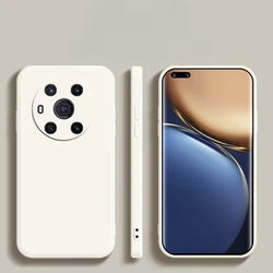 Square Liquid Silicone Case - Camera Protective Soft Back Cover - Honor Magic 3 Pro (Beige)