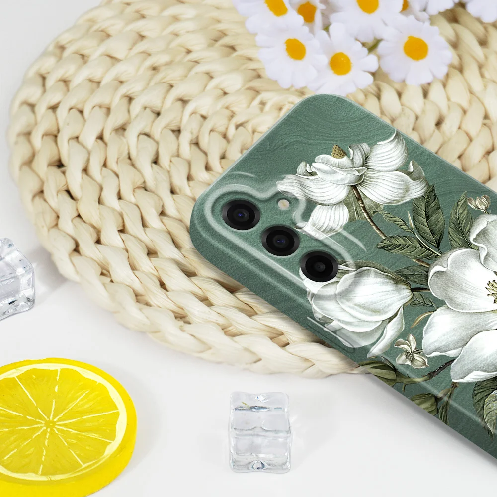 Elegant Magnolia Design Phone Case - Premium Hard Cover with Protective Film
