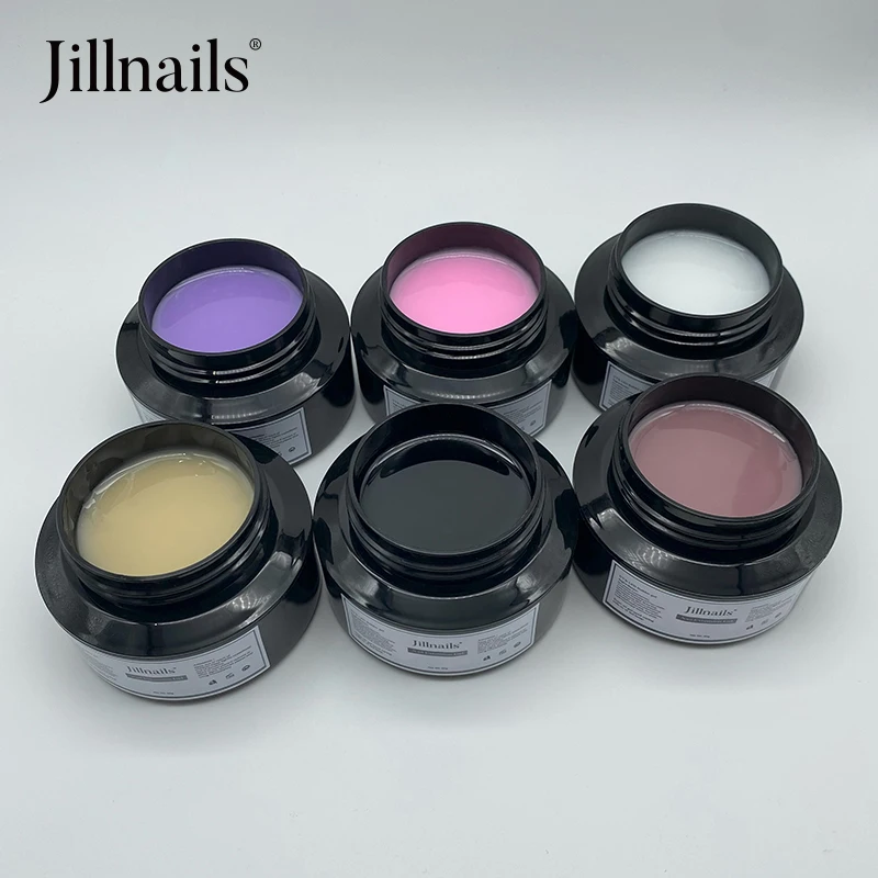 Jillnails Builder Nail Gel Christmas Red Burgundy Self Leveling Medium UV Led Gel 50ml 3