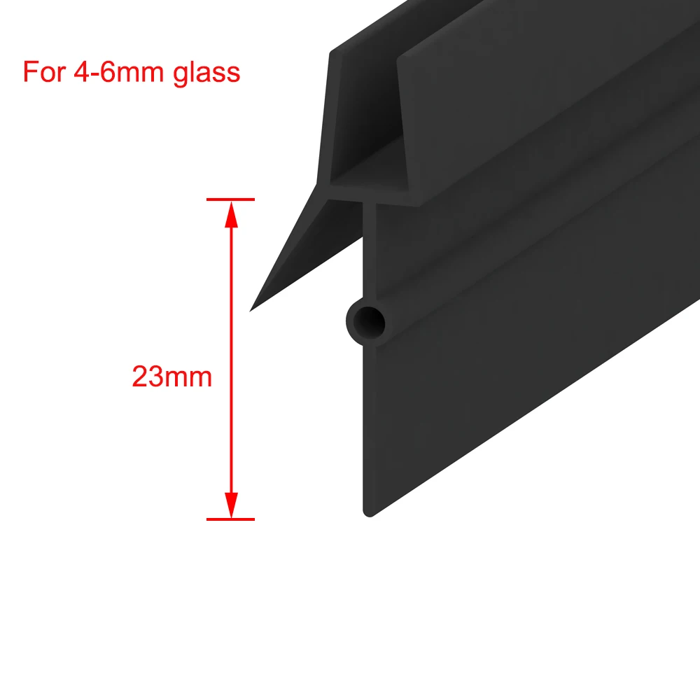 Burlete para puerta de ducha de baño, burlete para puerta de vidrio sin marco de PVC, burlete para puerta inferior, tiras de bloqueo de agua