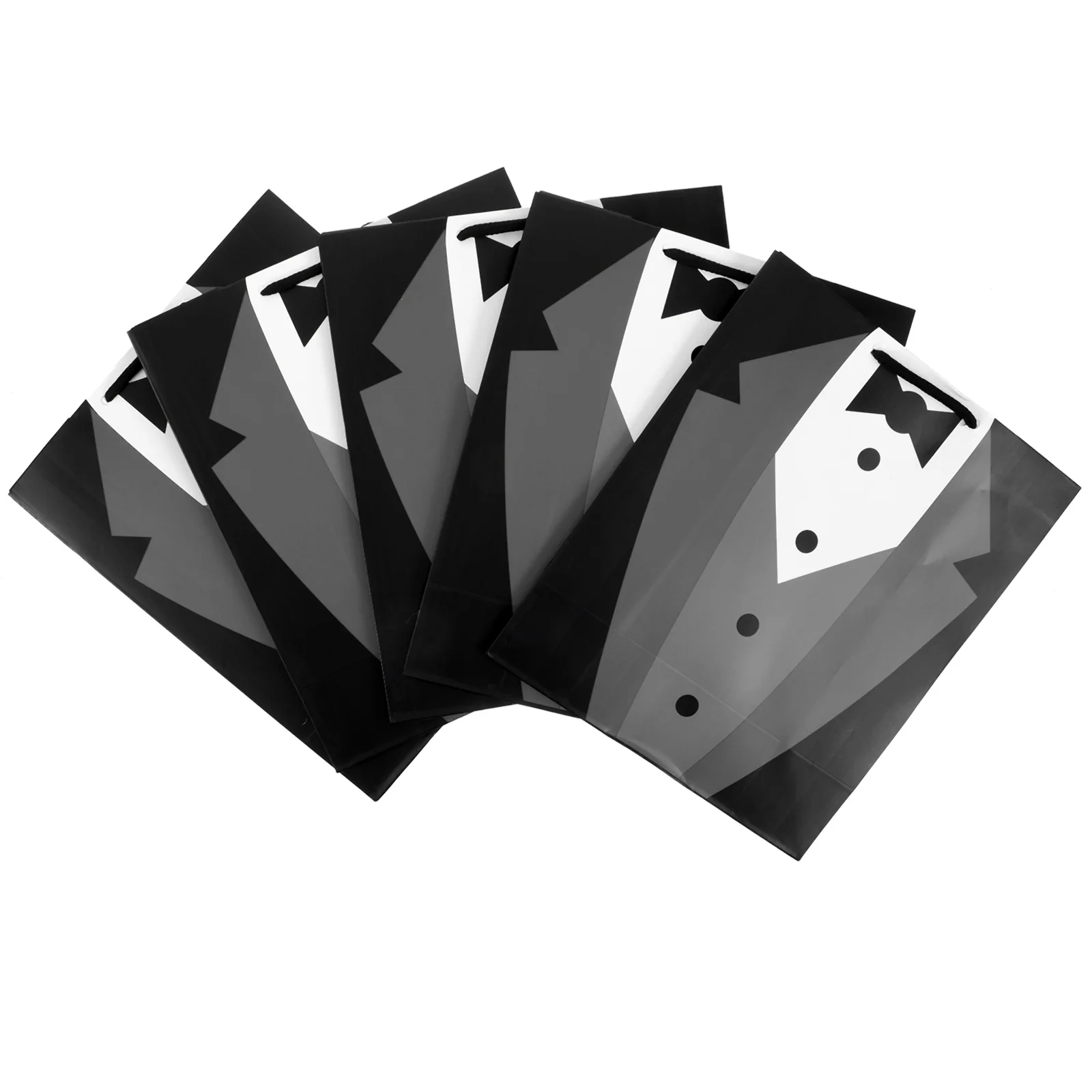 

5 Pcs Black Gift Bag Treat Chic Practical Paper Handbag Bridegroom Souvenir Bags