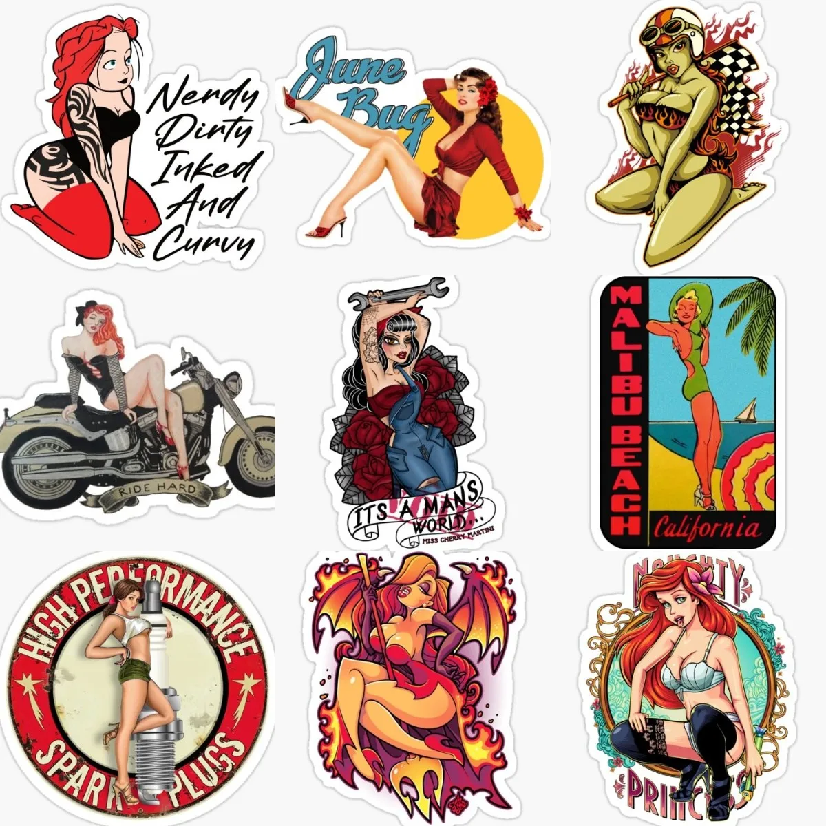 

Pin Up Sexy Girl Sticker Bumper Motorcycle Window Laptop Car Truck Bicycle Van Wall Glass Helmet Camper Off-road Room Door Decal