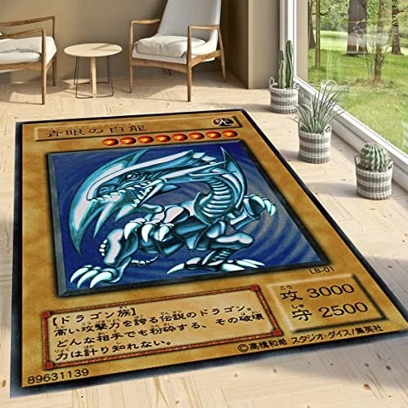 Blue Eyes White Dragon Carpet Anime Card Printing Carpet Boy Children's Room Living Room Bedroom Decorative Floor Mat floor mat decorative carpet plush carpet kids carpet