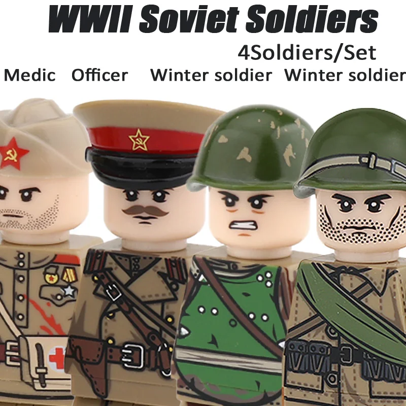 WW2 Winter Soldiers Building Block Set - Military Figures & Weapons Collection