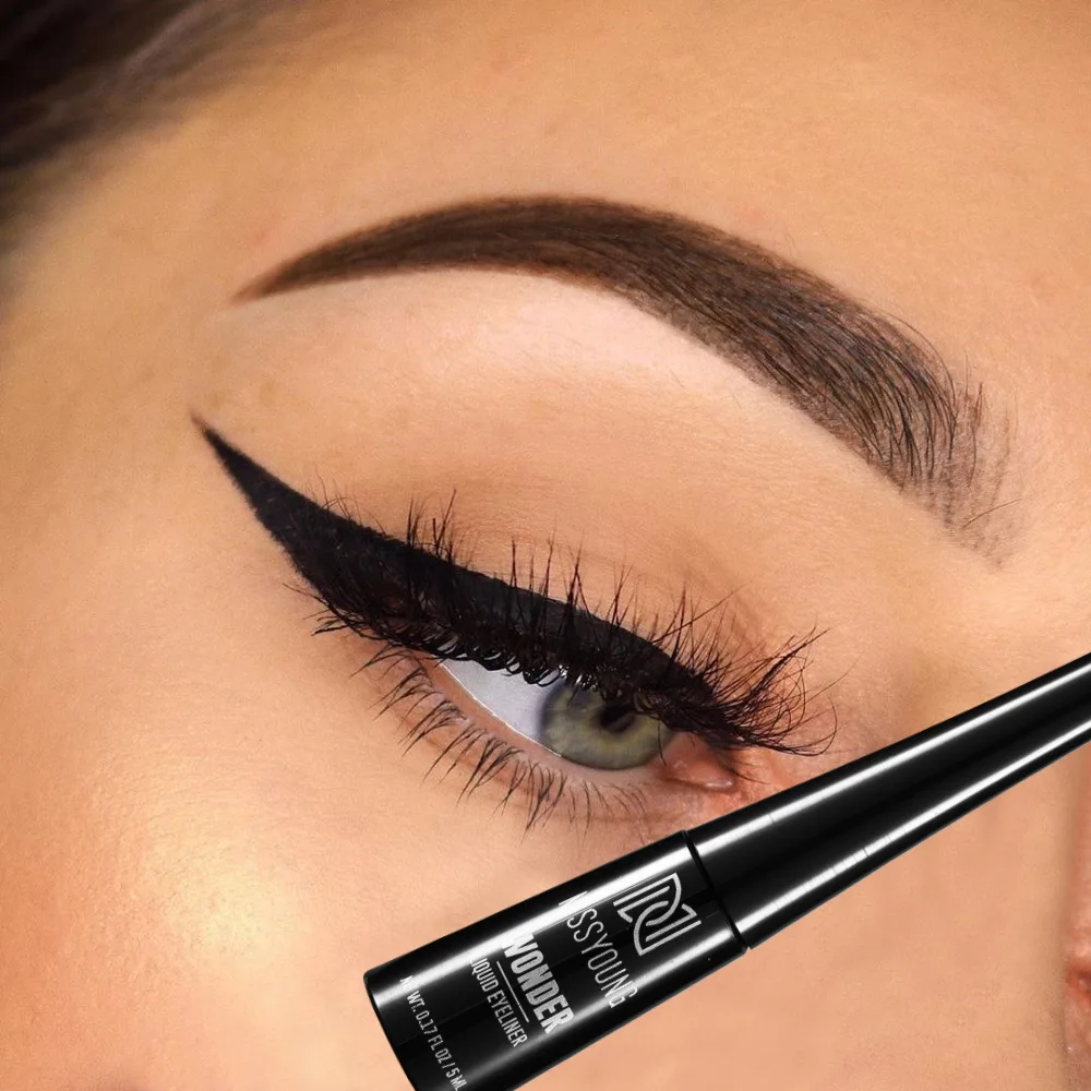 3-kolorowy matowy Eyeliner w szaro-niebieskiej czerni dla szarego wyglądu wodoodporny, odporny na blaknięcie wzór łatwy do nakładania pędzel Y2K płynny Eyeliner