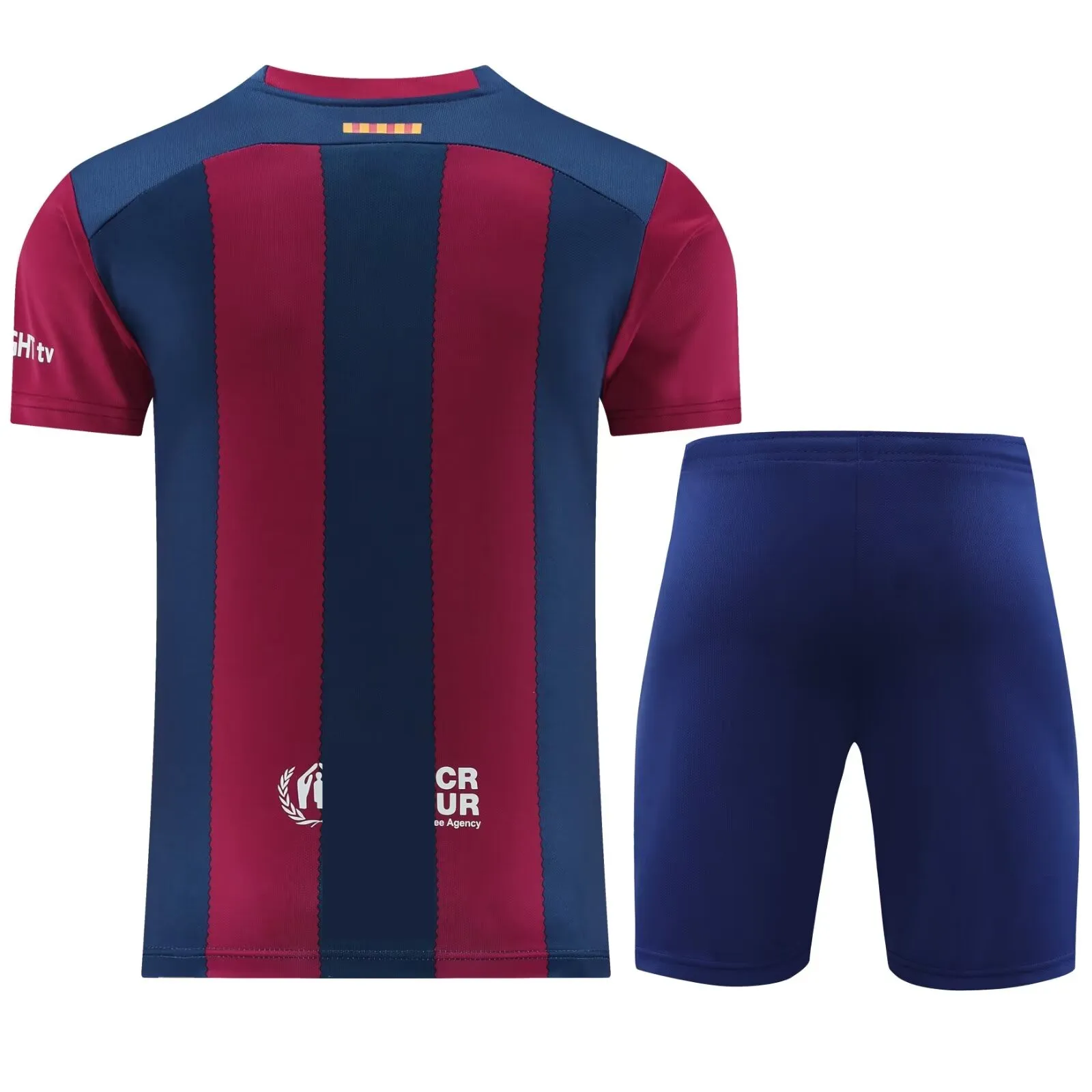 Children's sports suit boy girl stripeFCB Fans shirt Training wear games Football Shirt sport Men Kids Child Sets Kit