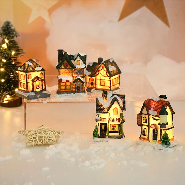 家の装飾用の樹脂LEDライト,クリスマスの小屋,日曜大工のための ...