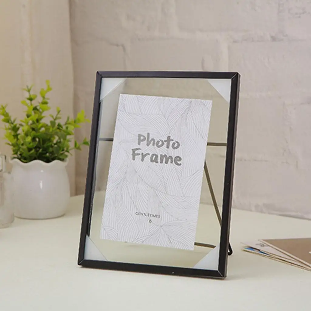 Glass Photo Frame Geometric Picture Frame Metal Picture Wedding Home