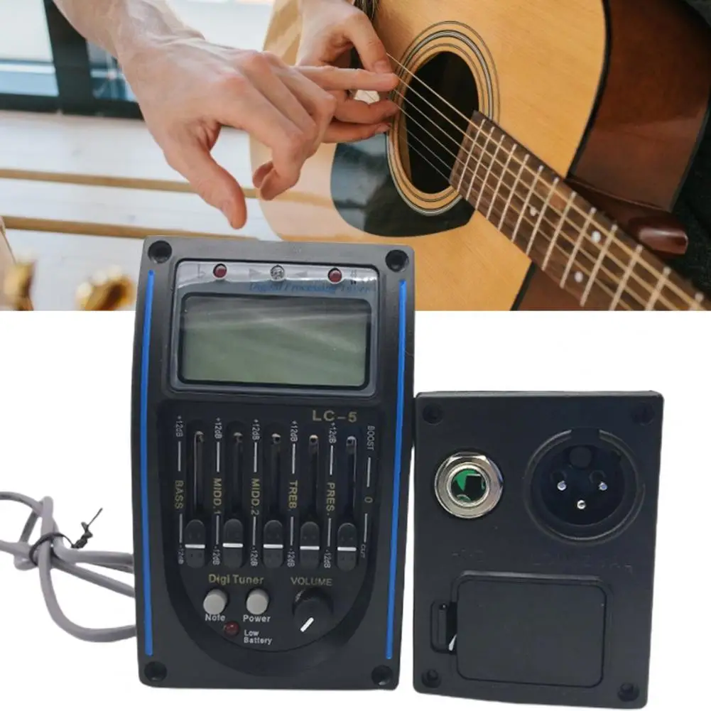 

Wooden Guitar Pickup 1 Set Solid Adjustable Easy to Install LCD Screen Guitar Pickup Musical Instruments Accessories