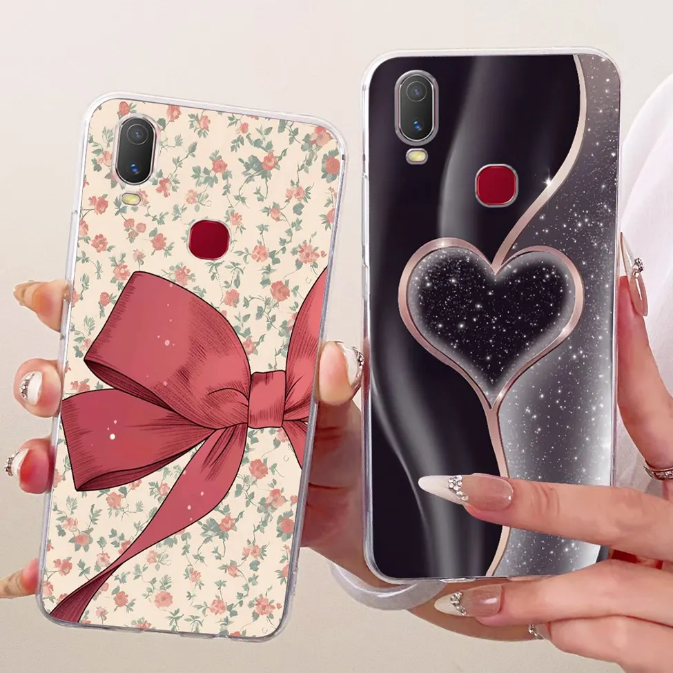 Clear Cute Cat Floral Soft Back Cover - Luxury Painted Design
