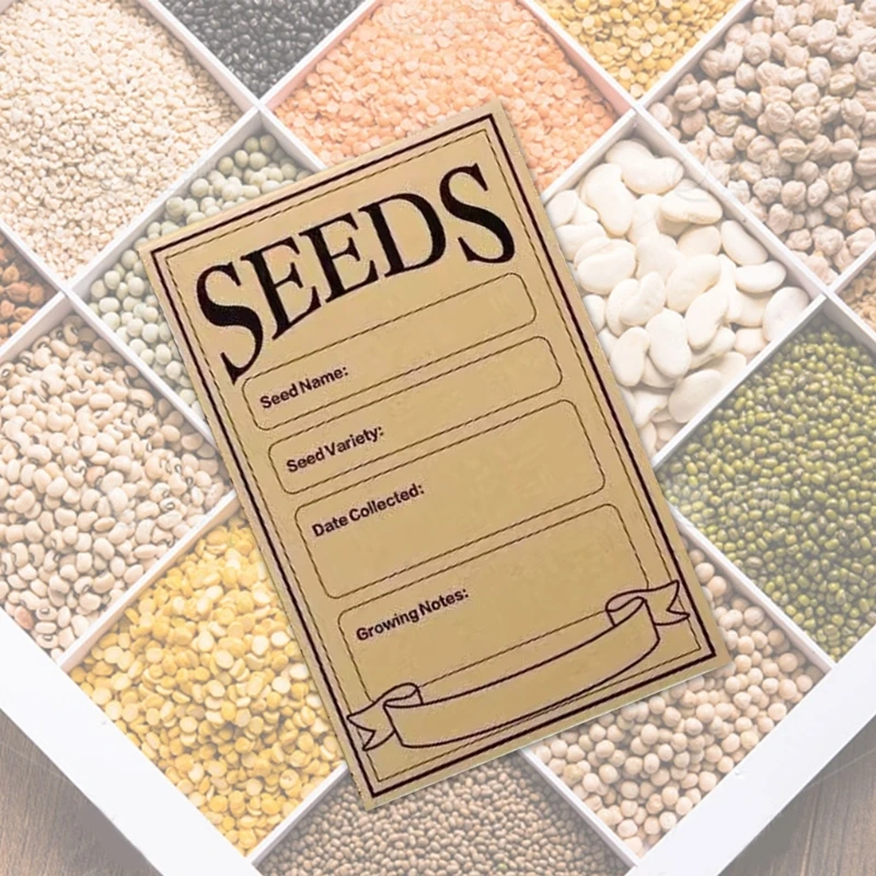 100Pcs Seed Envelopes 3x4.7Inch Seed Pocket with Preprinted Collecting Templates for Flower Vegetable