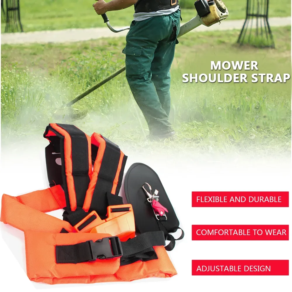 Buckle Padded Belt Trimmer for Brush Cutter, Comfortable, Labor Saving, Double Shoulder Harness Strap, W Shape Buckle, Garden Pr
