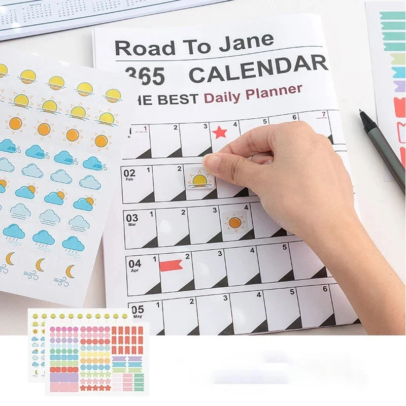 Desk Calendar Simple Daily Schedule Planner Sheet To Do List Hanging Yearly Weekly Annual Planner Agenda Organizer Office