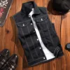2024 New Mens Spring Autumn Ripped Sleeveless Jeans Jackets Men Pockets Denim Waistcoats Male Cowboy Gilet Tank Streetwear D719 3
