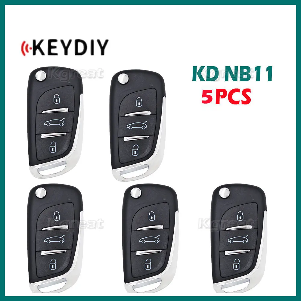 

Универсальный многофункциональный дистанционный ключ KD KEYDIY NB Series NB11, стильный пульт дистанционного управления с 3 кнопками, работает с KD900 KD-X2 Mini, 5 шт.