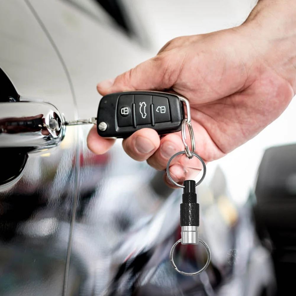 Aluminum Alloy Car Fob Key Chain with 2 Key Rings Detachable Pull Apart Dual Split Keychains EDC Outdoor Tool for Men and Women