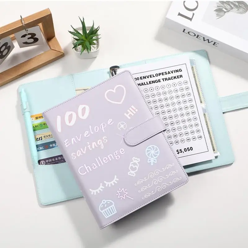 

100 Envelope Challenge Binder Faux Leather Waterproof Money Saving Challenge Book A5 Binder Money Saving Envelopes Easy And Fun