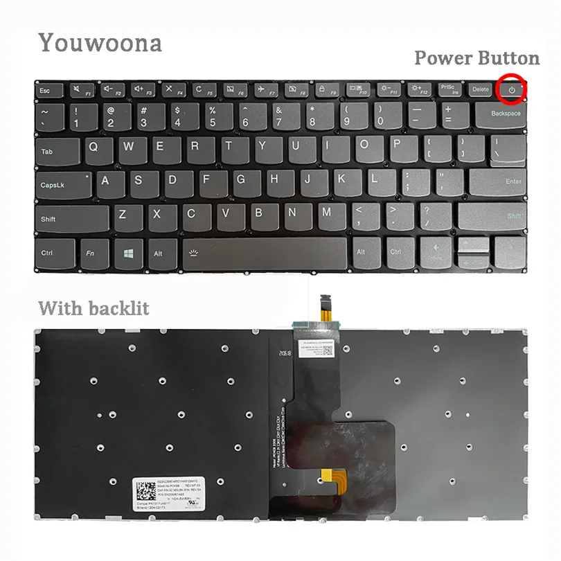 Teclado do Laptop Original para Lenovo V14-iwl V14-iil V14-ikb V14-ada V14-are E4150 Novo
