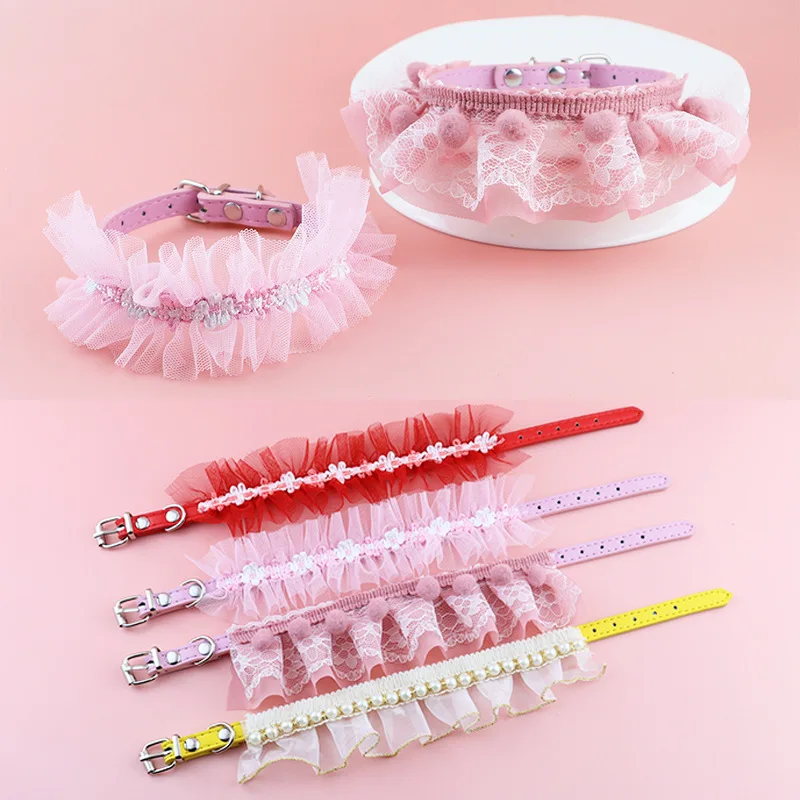 

Lace Collar Pet Collar, Cute Princess Style, Skirt Edge, Lace, Cat and Dog, Wedding Look, Harness, Pet Items, Wholesale, 2Pcs