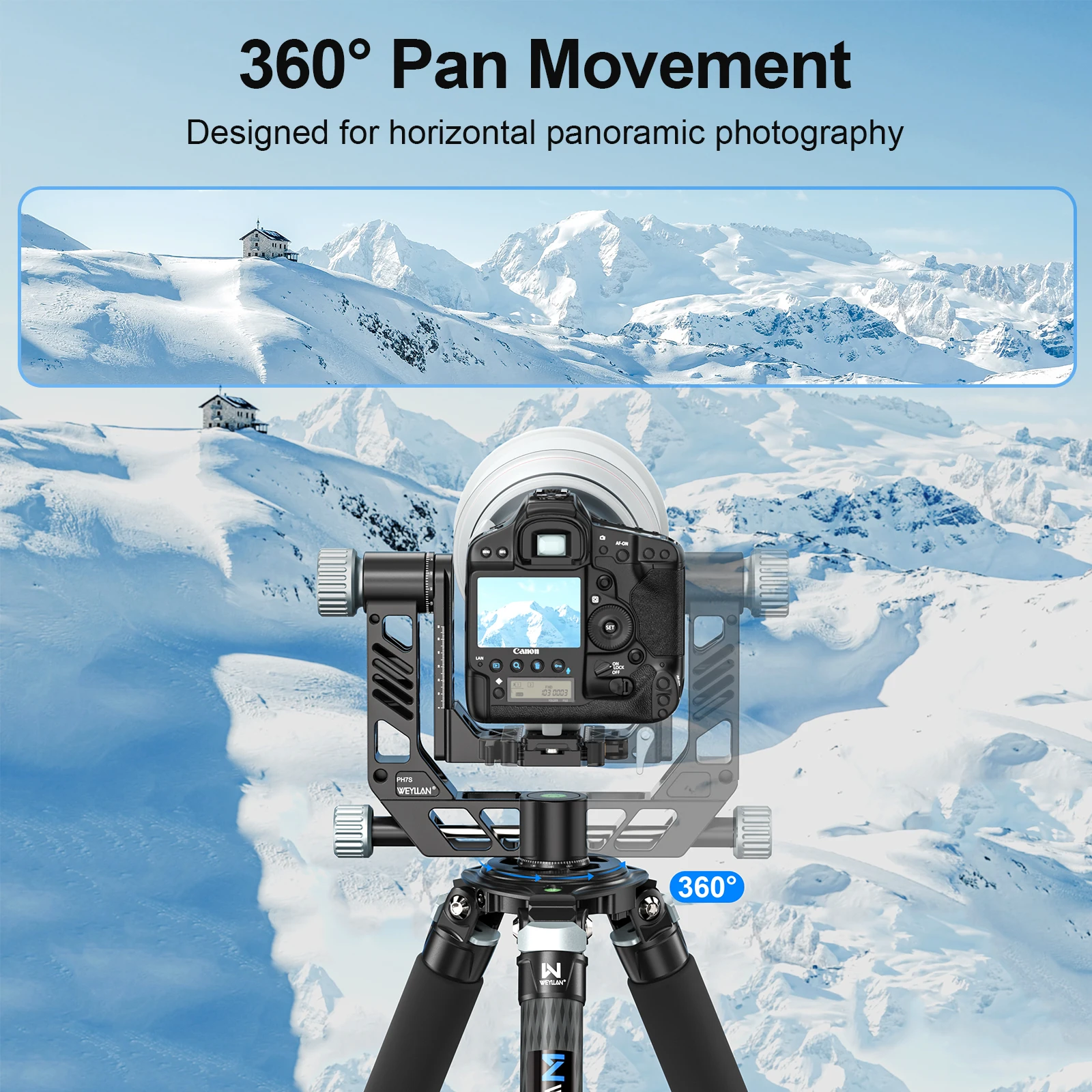 PH7S Professional Gimbal Head W Quick Locking Lever 720 Panoramic for DSLR Photo