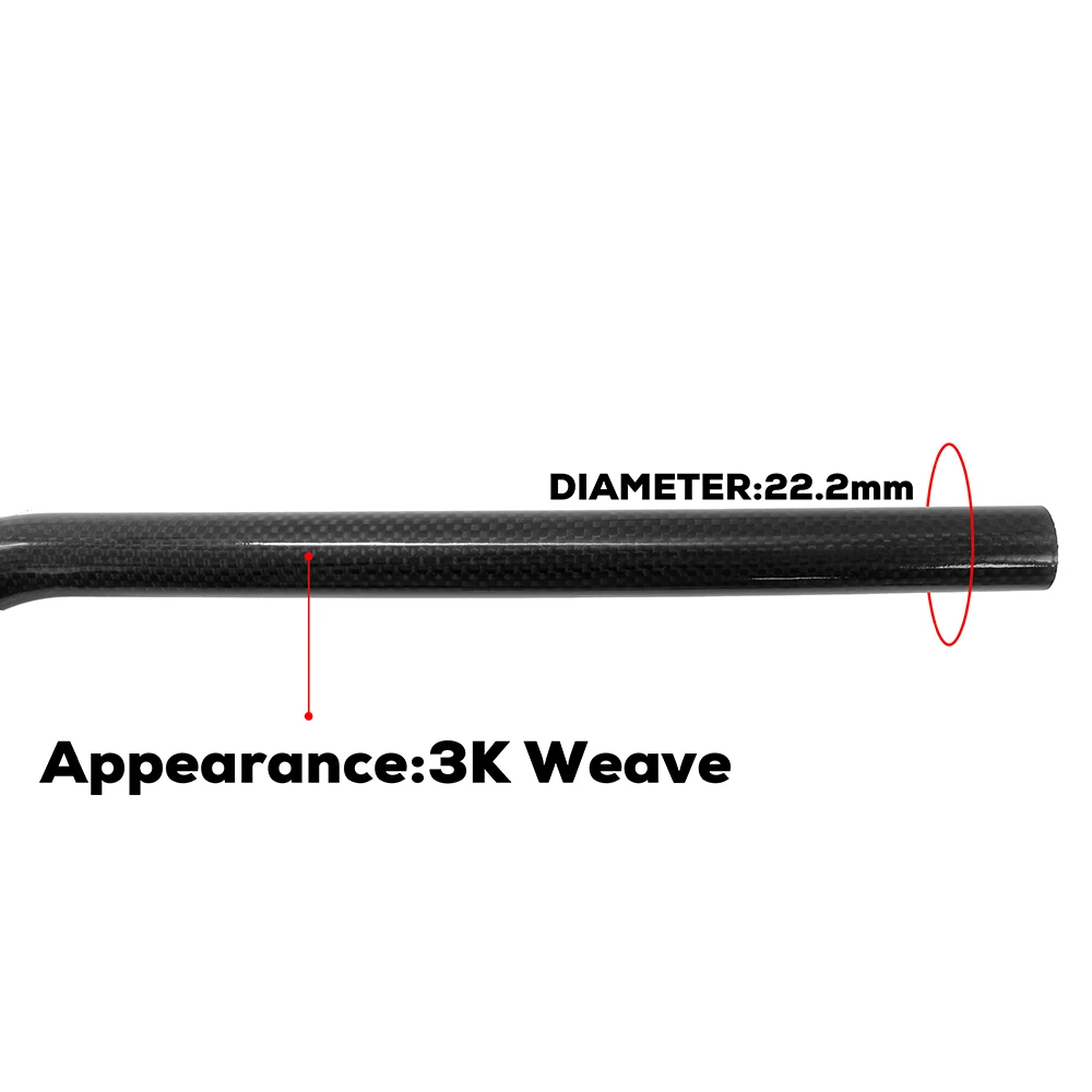 Bicycle Handlebar Litepro Folding Unisex Rise M Handle 25.4mm 3K Carbon