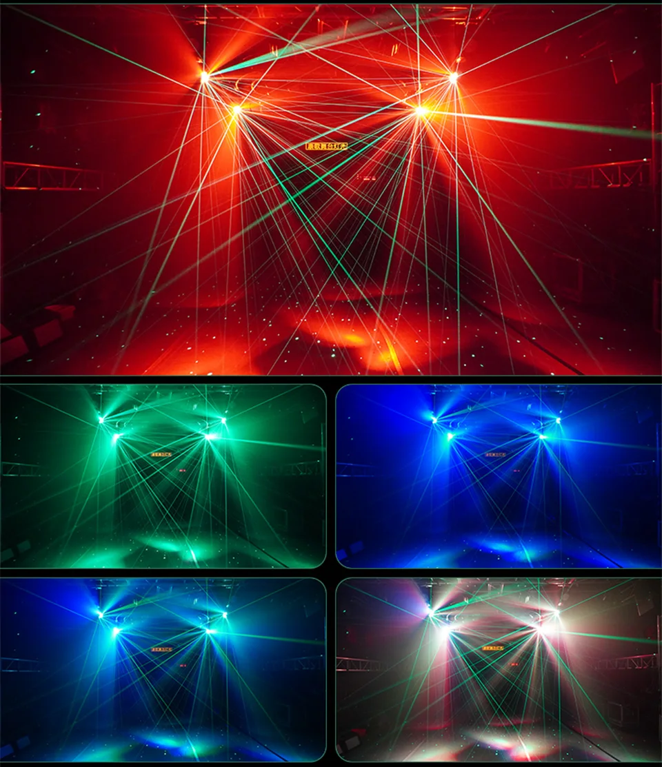 6x15W RGBW Moving Head Laser Light Led 4in1 Bee Eyes Stage Wash Beam Lights 18/2