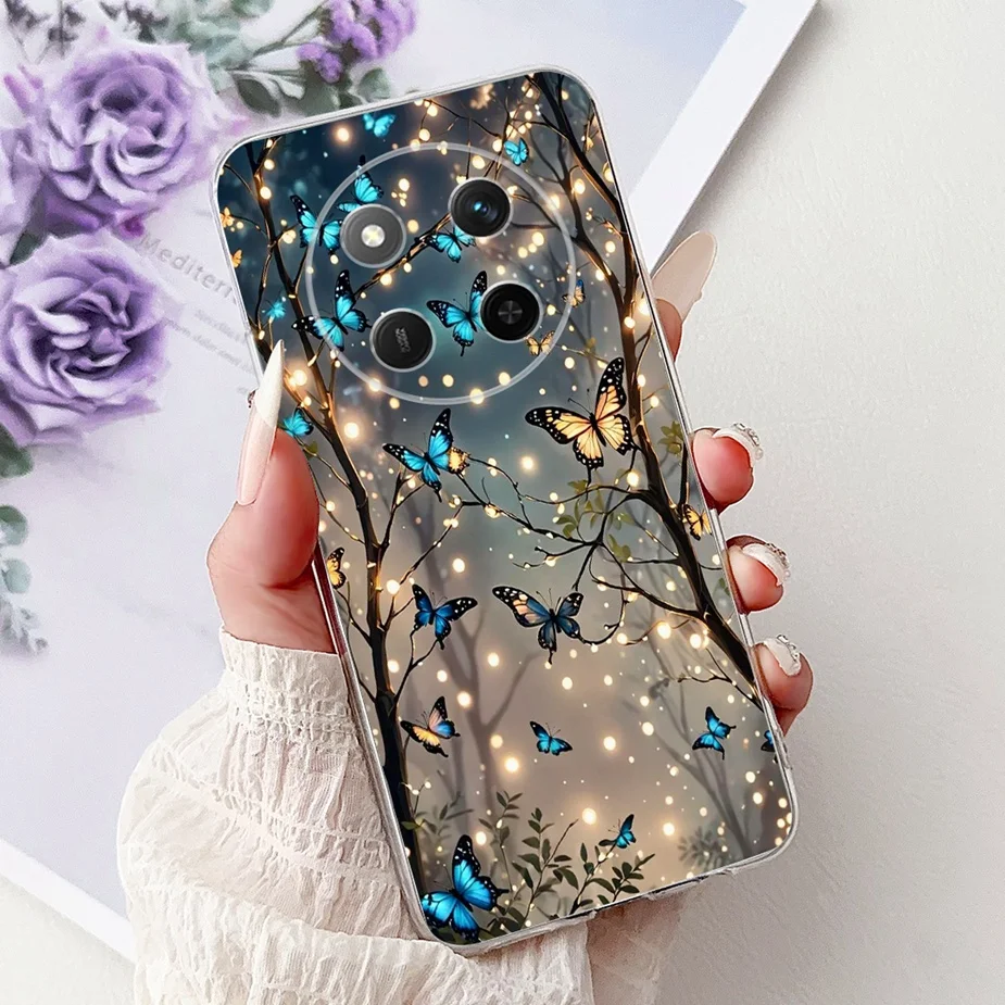 Colorful Painted Clear Silicone Case for Honor Smartphone - Soft Protective Cover