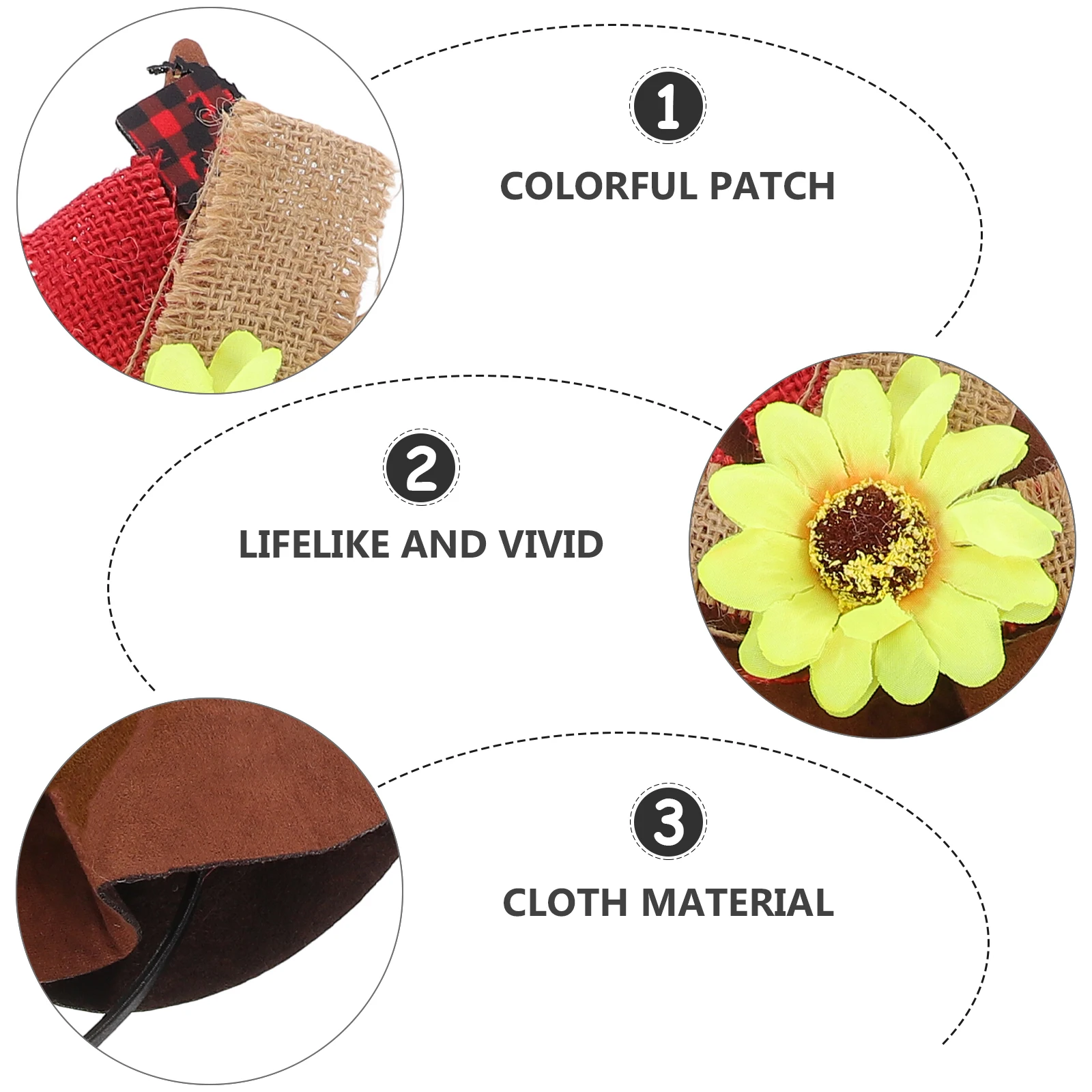 4 Pcs in 1 Set Halloween Costume Accessories Straw Hat Wristband Necklace Decoration Cosplay Adornment for Adults Carnival
