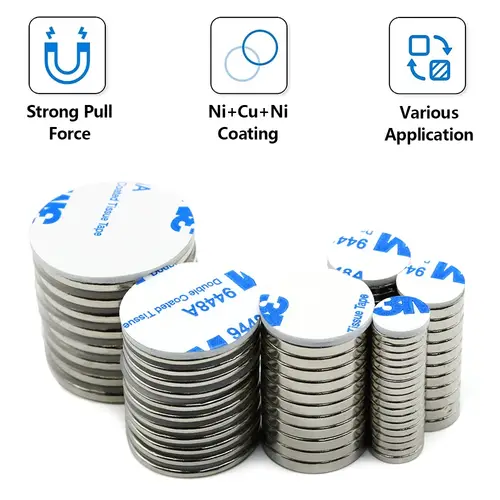N35 Super Strong Neodymium Magnet Round With double-sided adhesive NdfeB Powerful Permanent Magnetic imanes Refrigerator Magnets - Image 5