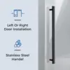 Frameless Sliding Shower Door Glass Door with Clear Tempered Glass Explosion Proof Film Stainless Steel Hardware Matte Black 5