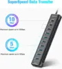 RSHTECH 60W USB Hub 11 Ports Type C Hubs with 10Gbps USB Data Port PD 20W Aluminum USB Splitter for Macbook Laptop PC Computer 4