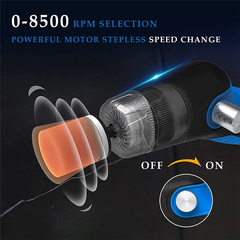 Cordless Car er Polisher,Mini Portable Polisher Tool Kit for Car Detailing W/12V 2000MAh Rechargeable Battery &Cable