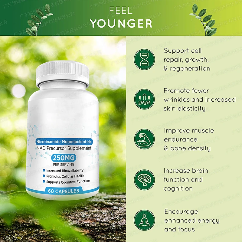nicotinamide mononucleotide capsule 2 Bottle supports cell repair growth reduces wrinkles increases skin elasticity