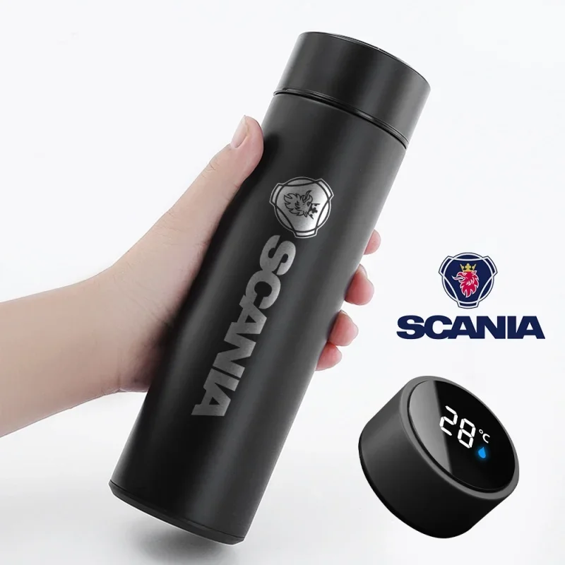 Scania K250 K280 K310 K320 K490 SERIE G P S SerieX Turbo 500ML 지능형 보온병 용 디스플레이 물병 여행 스포츠 컵