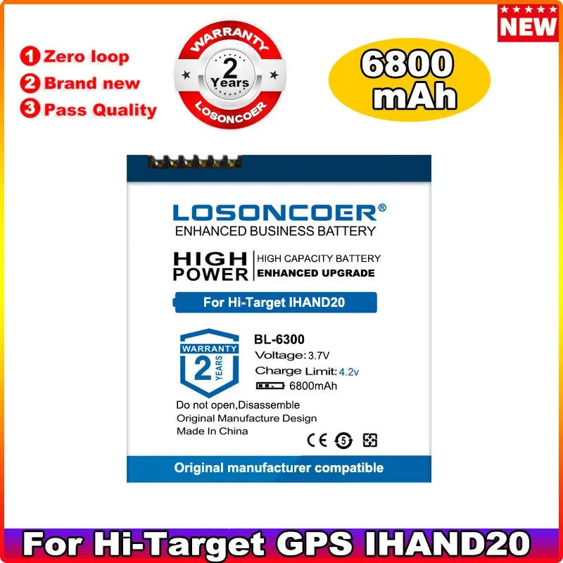 

LOSONCOER 6800mAh BL-6300A For Hi-Target GPS IHAND20 Data Collector BL-6300 BL6300A Surveying Instrument Hitarget Battery